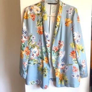 Blue floral blazer